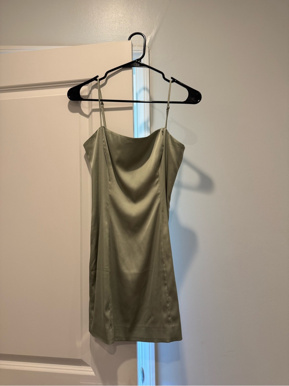 Sunday Best Satin Slip Dress in Light Sage